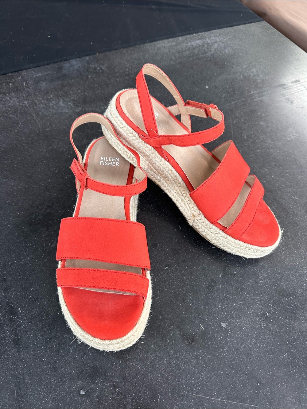 Eileen Fisher Devi Espadrille Strappy Platform Sandal Tangelo 8 1/2 - Picture 1 of 5
